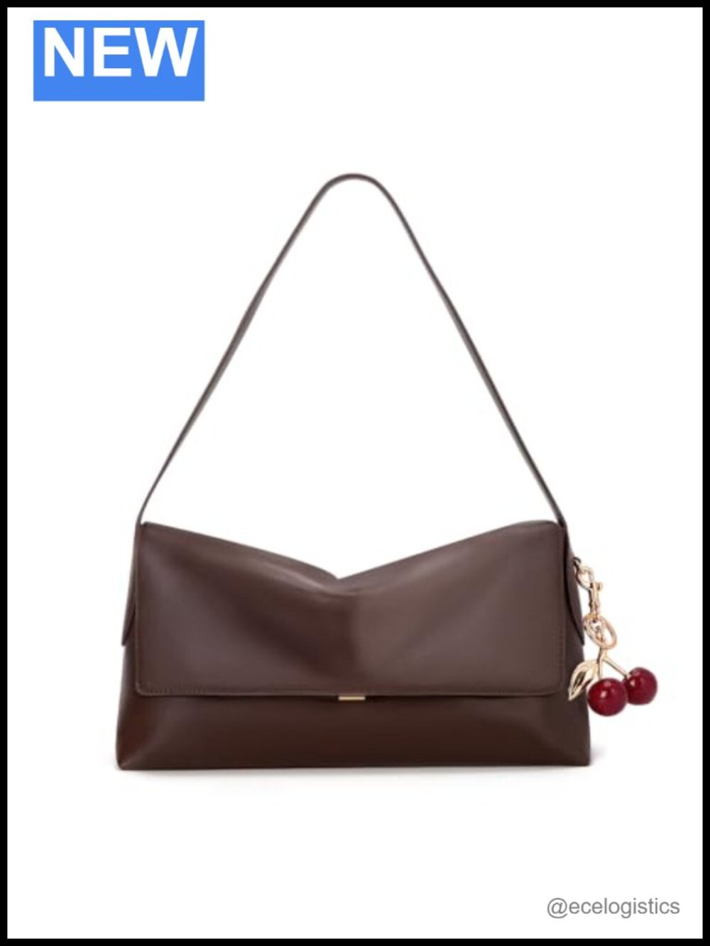 Vintage Faux Leather Hobo Bag for Women, Large Cherry Charm Shoulder Handbag